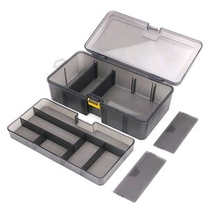Multi-Compartment Black and Gray Storage Box